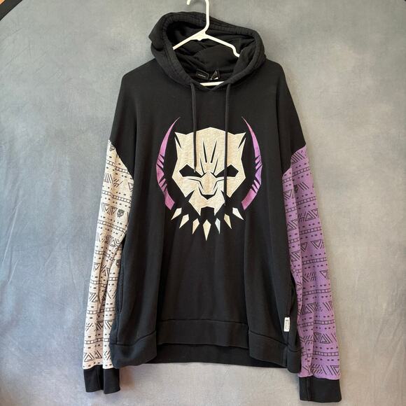 Marvel Black Panther Wakanda Forever Hoodie Colorblock Tribal XL Comics Super - Picture 2 of 16